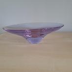 Vintage glazen schaal dik glas blauw, Ophalen of Verzenden