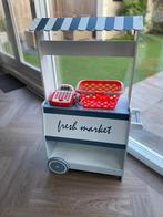 Houten marktkraam / winkeltje, Kinderen en Baby's, Speelgoed | Houten speelgoed, Ophalen, Gebruikt, Meubelstuk of Keukentje