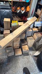 Eikenhouten 20x20 paalresten, Tuin en Terras, Palen, Balken en Planken, Ophalen, Zo goed als nieuw, Minder dan 180 cm, Balken