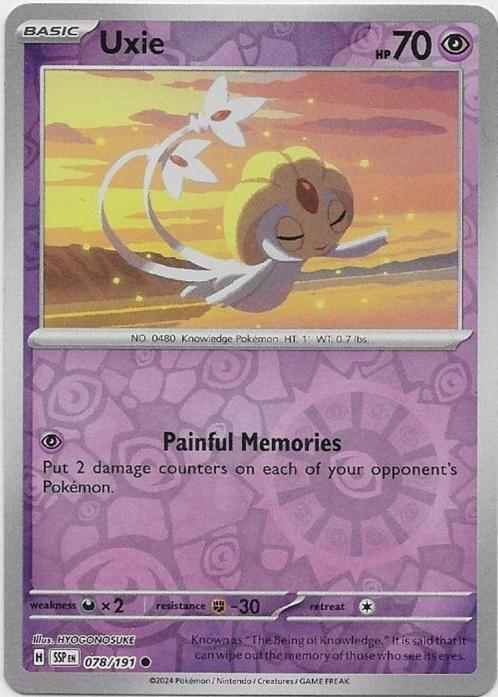 Pokemon Surging Sparks,  Uxie [reverse] 78/191, Hobby en Vrije tijd, Verzamelkaartspellen | Pokémon, Nieuw, Losse kaart, Verzenden
