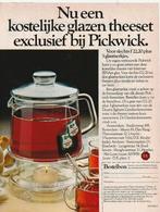 Retro reclame 1978 Pickwick thee glazen en theepot, Verzenden, Overige typen