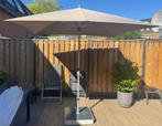 Glatz parasol Alu-Twist 250X200 cm taupe + rolvoet en hoes, Ophalen, Kantelbaar, Nieuw, 2 tot 3 meter