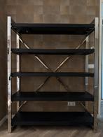 Zwart houten visgraat wandkast, Ophalen of Verzenden, Zo goed als nieuw, Minder dan 150 cm, Minder dan 100 cm