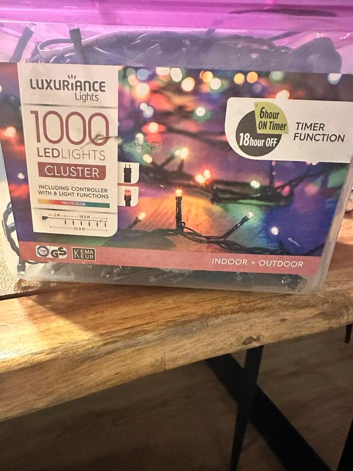 1000 gekleurde Luxuriance LED Clusterverlichting -, Diversen, Kerst, Zo goed als nieuw, Ophalen of Verzenden
