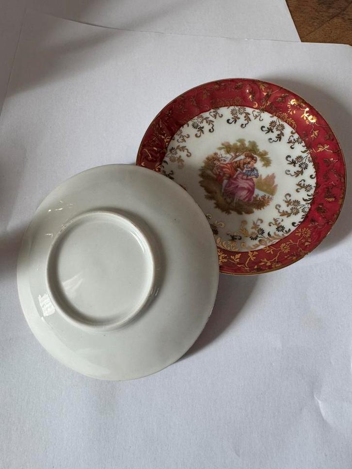 Vintage sierbordje – zonder merk – handbeschilderde stijl, Antiek en Kunst, Antiek | Porselein, Ophalen of Verzenden