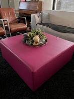 Grote Roze Poef / Salontafel, Ophalen, Vierkant, Leer, 75 tot 100 cm
