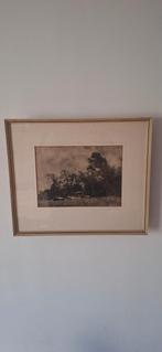 Gie Hoonder Tekening - Landschap met bomen, Antiek en Kunst, Kunst | Etsen en Gravures, Ophalen of Verzenden