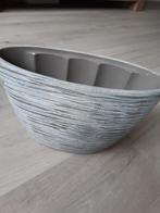 Zware ovalen bloempot voor binnen grijsbruin gemêleerd, Ophalen, Rond, Binnen, Zo goed als nieuw