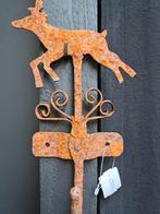 Kapstok brocante hert haak roestig metaal, Wandkapstok, Nieuw, Ophalen of Verzenden, Minder dan 100 cm