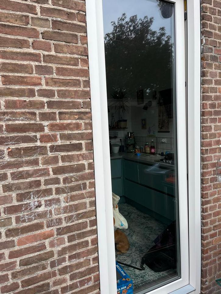 Kunststof kozijn met Glas, Doe-het-zelf en Verbouw, Kozijnen en Schuifpuien, Zo goed als nieuw, Raamkozijn, 225 cm of meer, 75 tot 150 cm
