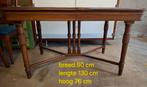 Kersenhouten eettafel met 4 stoelen met blauwe bekleding., Antiek en Kunst, Ophalen
