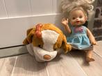 Pratende pop en hond van V- tech, Kinderen en Baby's, Speelgoed | Poppen, Ophalen of Verzenden, Gebruikt, Babypop