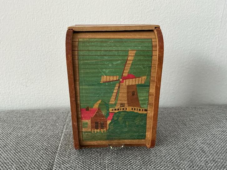 Vintage Houten Doosje met Molen, Antiek en Kunst, Antiek | Speelgoed, Ophalen of Verzenden
