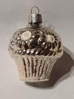 oude zilveren kerstbal bloemenmandje H 7 cm, Ophalen, Gebruikt