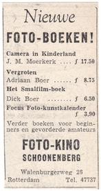 Reclame 1947 Fotograaf Kino Schoonenberg Rotterdam - Foto, Overige typen, Gebruikt, Ophalen of Verzenden