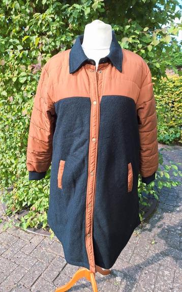 Zwart/camel winterjas Pont Neuf Maat 42/44 nu €39,95 beschikbaar voor biedingen