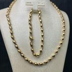 14k gouden set ketting met armband massief