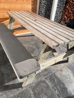LUXUS Robuuste picknicktafel met zitkussens, Gebruikt, Rechthoekig, Hout, Ophalen