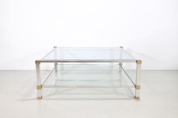 Vintage Hollywood Regency salontafel van Pierre Vandel Paris beschikbaar voor biedingen