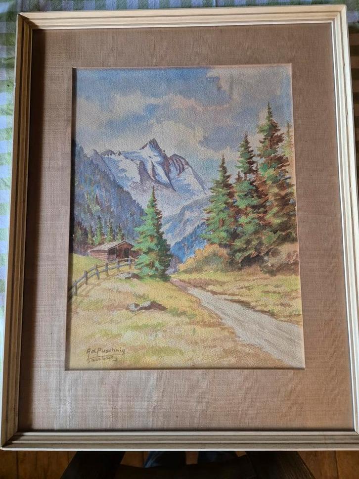 Puschnig - Salzburger Bergenlandschap, Antiek en Kunst, Kunst | Schilderijen | Klassiek, Ophalen of Verzenden
