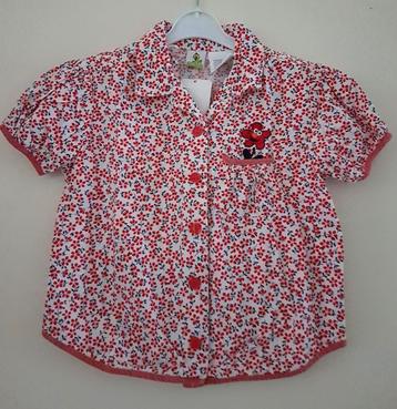 *SALE* Wit/rood Elmo bloesje maat 110 *NIEUW* (0587) a beschikbaar voor biedingen