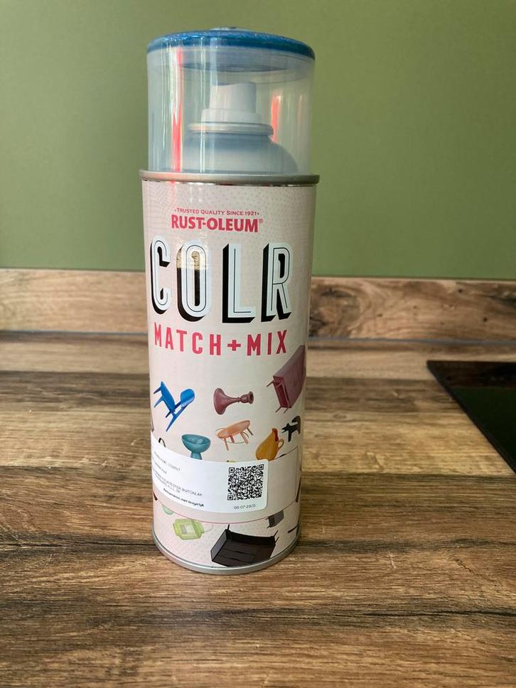 Kobaltblauwe hoogglans verf in spuitbus, Doe-het-zelf en Verbouw, Verf, Beits en Lak, Nieuw, Verf, Minder dan 5 liter, Blauw, Ophalen of Verzenden