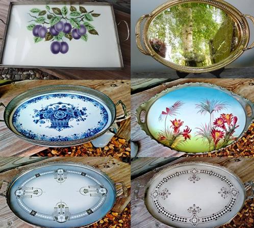 6x Antiek / Nieuw Dienblad / Serveerblad - Zie Omschrijving, Huis en Inrichting, Woonaccessoires | Dienbladen, Zo goed als nieuw
