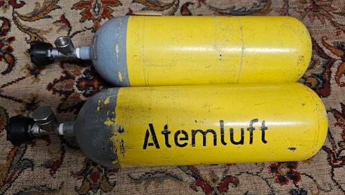 Twee 200 bar  5.0 liter  Ademlucht / perslucht flessen, Watersport en Boten, Duiken, Gebruikt, Duikfles, Ophalen of Verzenden