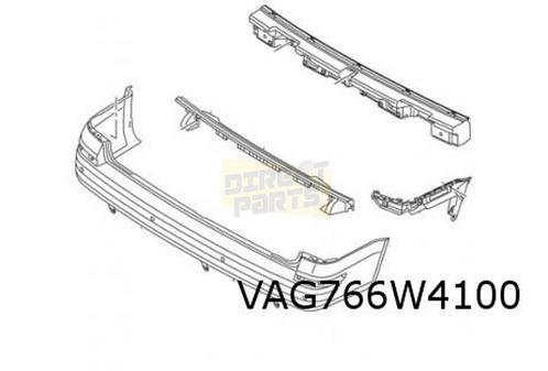 Volkswagen T6 (7/15-11/19) Achterbumper (+/- PDC) (bij achte, Auto-onderdelen, Carrosserie en Plaatwerk, Bumper, Volkswagen, Achter