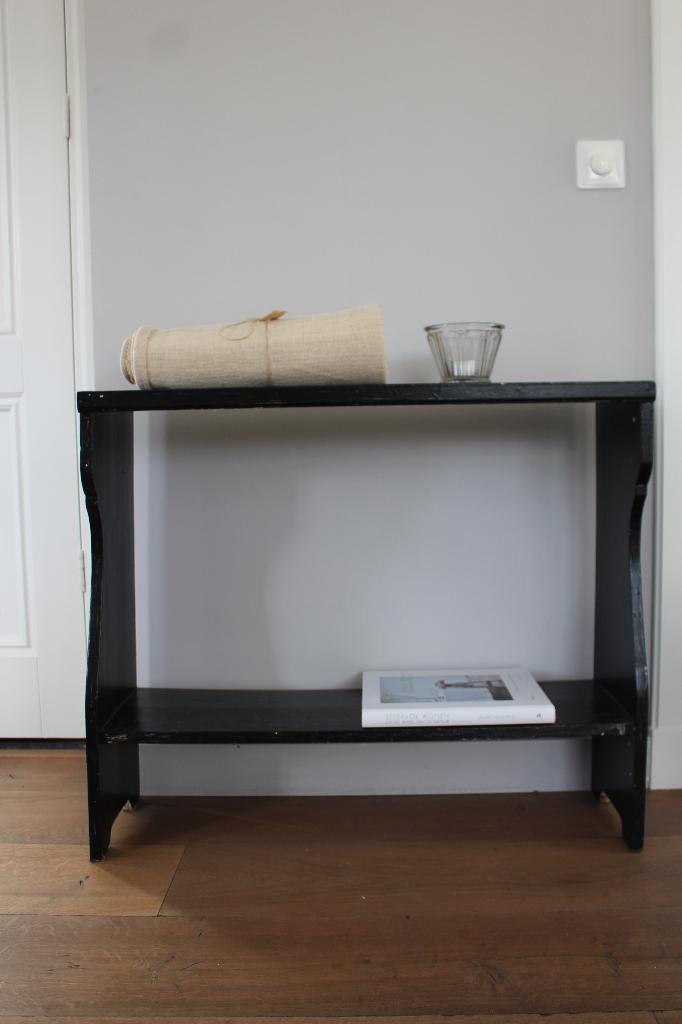 Oud brocante klompenbankje zwart *Pronck & Praal*, Antiek en Kunst, Curiosa en Brocante, Ophalen of Verzenden