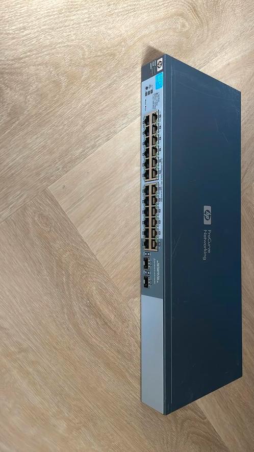 HP ProCurve 1810G-24 Switch | J9450A | 24x Gigabit + adapter, Computers en Software, Netwerk switches, Gebruikt, Ophalen of Verzenden