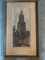 Oude prent van de Eusebiuskerk in Arnhem,trompertsteeg, Ophalen of Verzenden