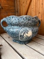 Set van 2 antieke Chinese bloempotten, Tuin en Terras, Bloempotten, Ophalen, Rond, Zo goed als nieuw, Minder dan 25 cm
