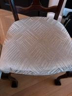 4 Antieke Queen Anne Stoelen - Lichtgrijs Velvet, Huis en Inrichting, Stoelen, Ophalen, Zo goed als nieuw, Vier, Grijs