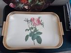 Vintage dienblad met gouden bewerkte rand., Ophalen of Verzenden