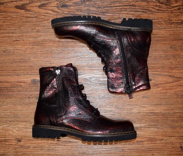 YELLOW CAB - leren Officer boots red - maat 37, Kleding | Dames, Schoenen, Nieuw, Lage of Enkellaarzen, Rood, Ophalen of Verzenden