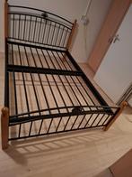 Metalen bed+bodem 140X200, Huis en Inrichting, Slaapkamer | Bedden, Ophalen, Zwart, Tweepersoons, 140 cm
