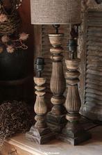 Balusterlamp rond op voet vintage brown, Huis en Inrichting, Www.jufbrocante.nl, Www.jufbrocante.nl, Nieuw, Ophalen of Verzenden