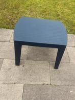 Bijzettafeltje tuin blauw, Tuin en Terras, Tuintafels, Ophalen, Gebruikt, Rechthoekig, Kunststof