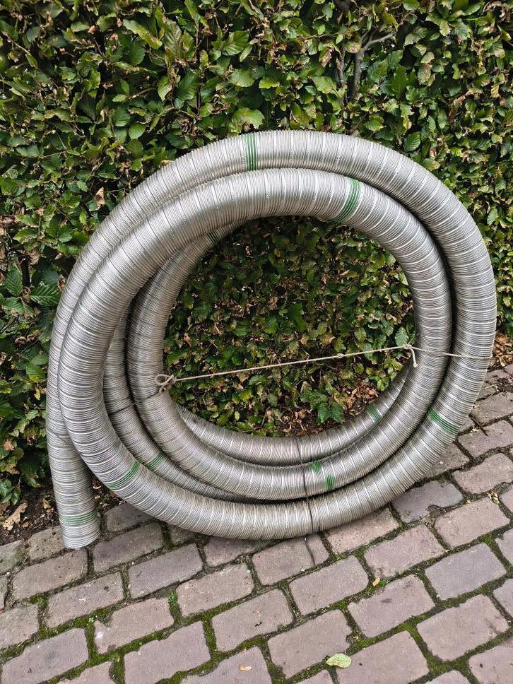 flexibele rvs rookgasafvoer 80mm, Doe-het-zelf en Verbouw, Buizen en Afvoer, Nieuw, Afvoer, Rvs, 6 meter of meer, 80 mm of meer