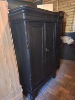 Zwart biedermeier meidenkastje kledingkastje, Ophalen of Verzenden