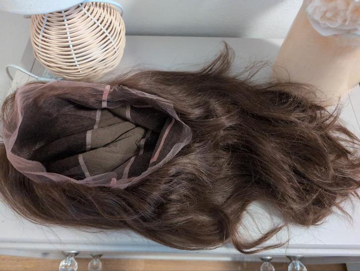 Haarwerk echt haar midden goud bruin handgeknoopt haarstuk, Sieraden, Tassen en Uiterlijk, Uiterlijk | Haarverzorging, Nieuw, Pruik of Haarverlenging