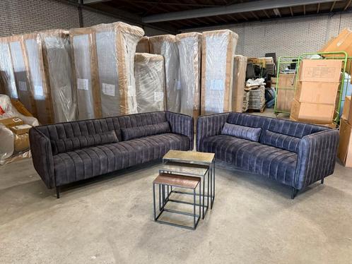 Bankstel 3+2 Velvet stof super zit  laatste setten -/- 50%, Huis en Inrichting, Banken | Bankstellen, Nieuw, Rechte bank, Vierpersoons of meer