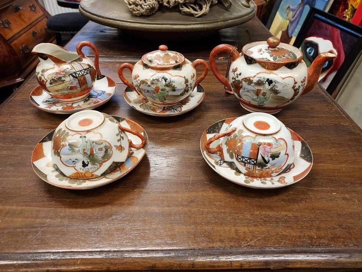 Japans Kutani theeserviesje, 5-delig., Antiek en Kunst, Antiek | Servies compleet, Verzenden
