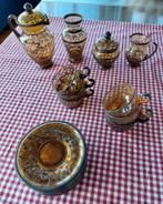 Antiek Boheems Murano glas thee servies met zilver opgelegd, Antiek en Kunst, Antiek | Glas en Kristal, Ophalen of Verzenden
