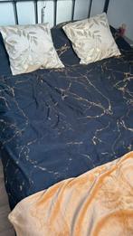 Dekbedovertrek 200x200cm (zwart/goud) incl 2 kussenslopen, Zwart, Dekbedovertrek, Tweepersoons, Ophalen of Verzenden