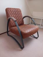 Fauteuil Cognac kleur, Huis en Inrichting, Fauteuils, Ophalen, Gebruikt, Metaal, 75 tot 100 cm