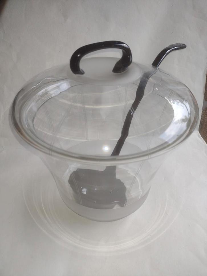oude transparant gematteerde gegraveerde bowlset / Copier ?, Antiek en Kunst, Antiek | Glas en Kristal, Ophalen