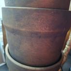 Set van 3 industriële gouden potten, Tuin en Terras, Ophalen, Rond, Steen, Minder dan 30 cm