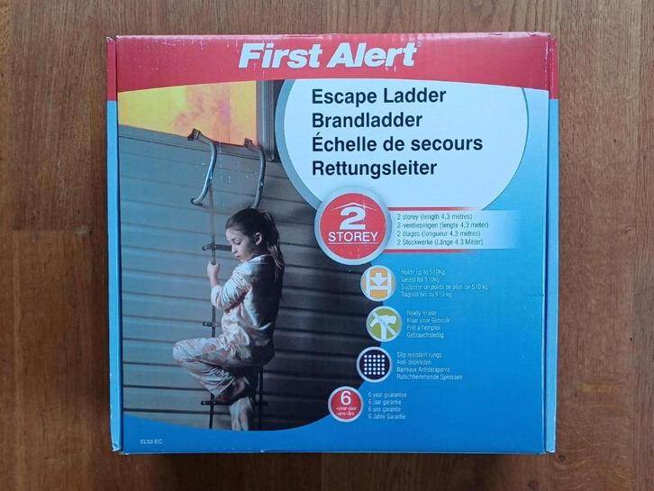 First Alert Brandladder 4,3 meter - nieuw in de doos, Doe-het-zelf en Verbouw, Ladders en Trappen, Nieuw, Ladder, 4 meter of meer